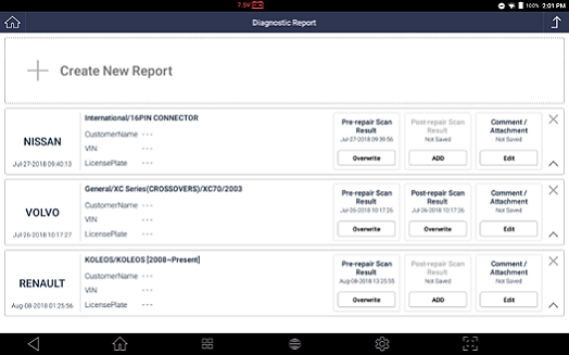 Diagnostic Report Function