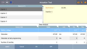 G-scan Tab Actuation Test