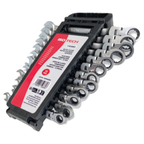 Isotec by Dama 12 Piece Flexi-head Combination Ratchet Spanner Set