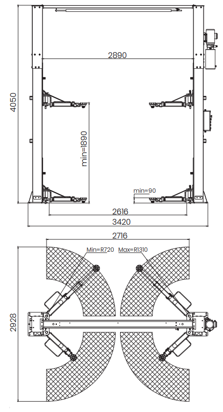 Dama HDM4.0T/SB 2 Post Lift