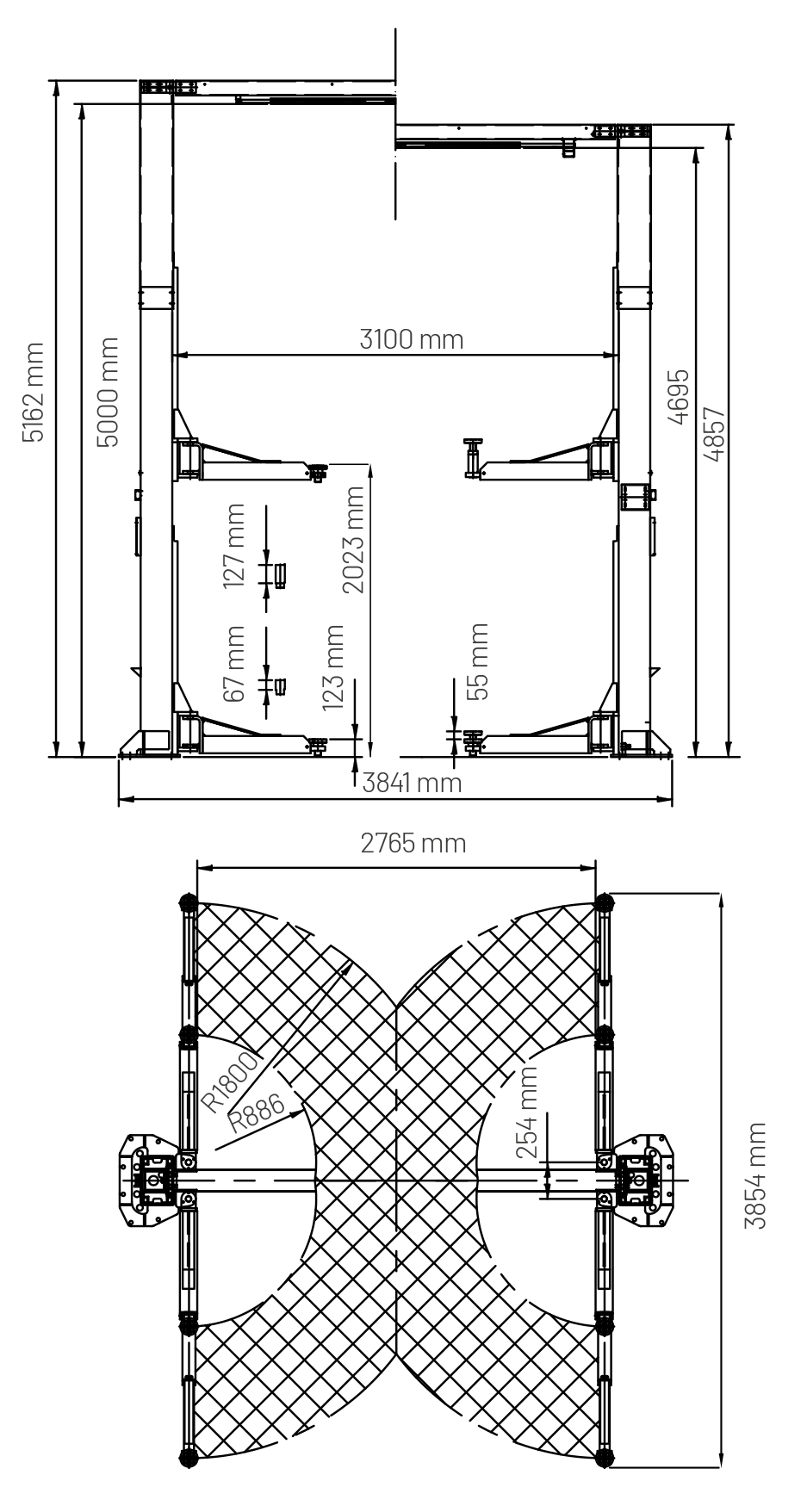 Dama HDM6.0T/SBH 2 Post Lift