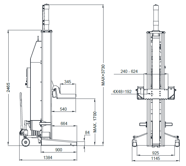 Dama HDM2.5Y 1 Post Lift