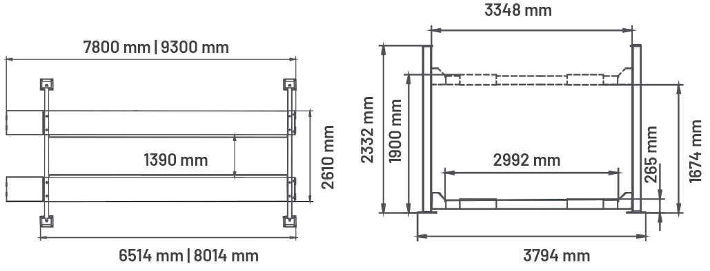 Dama HDM13.5P4 4 Post Lift
