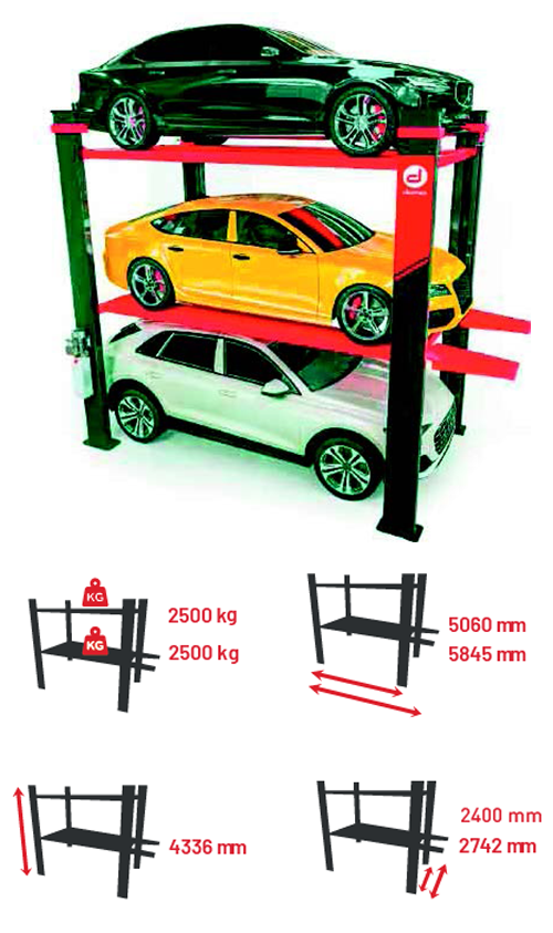 Dama HDM3NP 3 Level Parking Lift