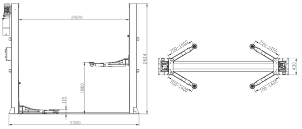 Dama HDM4200 2 Post Lift