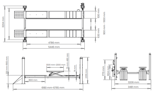 Dama HDM5.5F4 4 Post Lift