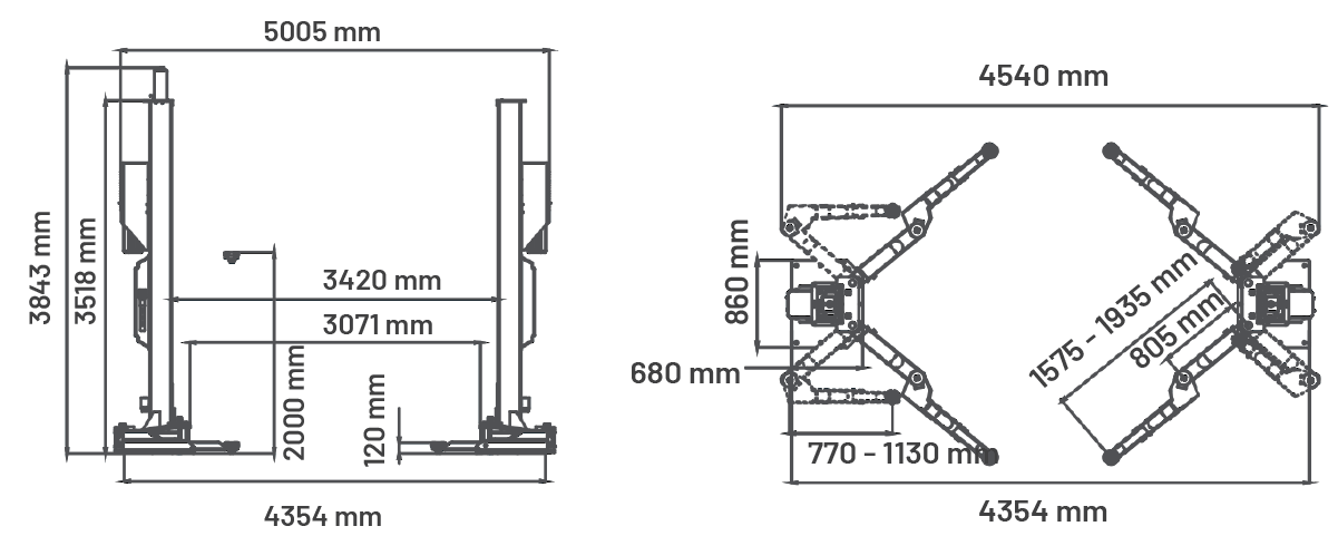 Dama HDM8.0TWEVM Wireless 2 Post Lift