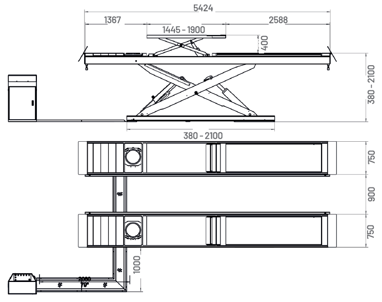 Dama HIEQ1336 Wheel Alignment Scissor Lift