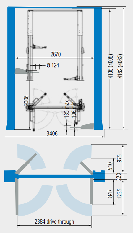 Ravaglioli KPH370 2 Post Lifts