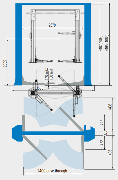 Ravaglioli KPX337 Baseless 2 Post Lifts