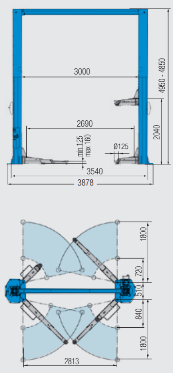 Ravaglioli KPX337 Baseless 2 Post Lifts